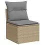 Set Divano da Giardino 13 pz con Cuscini Beige Misto Polyrattan