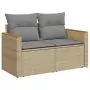 Set Divano da Giardino 13 pz con Cuscini Beige Misto Polyrattan