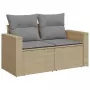 Set Divano da Giardino 7 pz con Cuscini Beige Misto Polyrattan