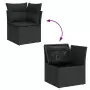 Set Divani da Giardino 11 pz con Cuscini in Polyrattan Nero