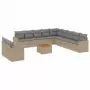 Set Divano da Giardino 12 pz con Cuscini Beige Misto Polyrattan