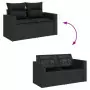 Set Divani da Giardino 14pz con Cuscini in Polyrattan Nero