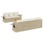 Set Divano da Giardino 8 pz con Cuscini Beige in Polyrattan