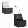 Set Divani da Giardino 10pz con Cuscini in Polyrattan Nero