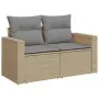 Set Divano da Giardino 12 pz con Cuscini Beige Misto Polyrattan