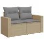 Set Divano da Giardino 14 pz con Cuscini Beige Misto Polyrattan