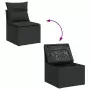 Set Divani da Giardino 10pz con Cuscini in Polyrattan Nero