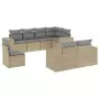 Set Divano da Giardino 8 pz con Cuscini Beige in Polyrattan