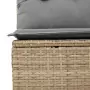 Set Divano da Giardino 14 pz con Cuscini Beige Misto Polyrattan