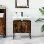 Mobile Lavabo Bagno Rovere Fumo 60x33x60 cm Legno Multistrato