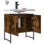 Mobile Lavabo Bagno Rovere Fumo 60x33x60 cm Legno Multistrato