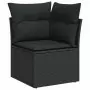 Set Divani da Giardino 12 pz con Cuscini Nero in Polyrattan