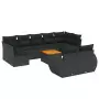 Set Divani da Giardino 10pz con Cuscini in Polyrattan Nero