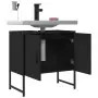 Mobile Lavabo Bagno Nero 60x30x60 cm in Legno Multistrato