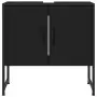 Mobile Lavabo Bagno Nero 60x30x60 cm in Legno Multistrato