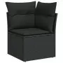 Set Divani da Giardino 11 pz con Cuscini in Polyrattan Nero