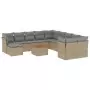 Set Divano da Giardino 12 pz con Cuscini Beige Misto Polyrattan