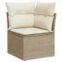 Set Divani da Giardino 14pz con Cuscini in Polyrattan Beige