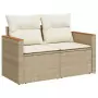 Set Divani da Giardino 14pz con Cuscini in Polyrattan Beige