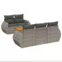 Set Divano da Giardino 6 pz con Cuscini Grigio in Polyrattan