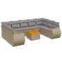 Set Divano da Giardino 10 pz con Cuscini Beige in Polyrattan