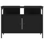 Mobile Lavabo Bagno Nero 60x30x60 cm in Legno Multistrato