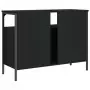 Mobile Lavabo Bagno Nero 60x30x60 cm in Legno Multistrato