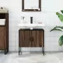 Mobile Lavabo Bagno Rovere Marrone 60x33x60cm Legno Multistrato