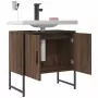 Mobile Lavabo Bagno Rovere Marrone 60x33x60cm Legno Multistrato