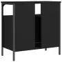 Mobile Lavabo Bagno Nero 60x30x60 cm in Legno Multistrato