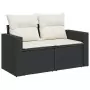 Set Divani da Giardino 11 pz con Cuscini in Polyrattan Nero