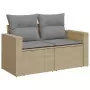 Set Divano da Giardino 13 pz con Cuscini Beige Misto Polyrattan