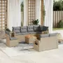 Set Divano da Giardino 9 pz con Cuscini Beige Misto Polyrattan