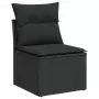 Set Divani da Giardino 14pz con Cuscini in Polyrattan Nero