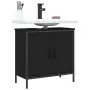 Mobile Lavabo Bagno Nero 60x30x60 cm in Legno Multistrato