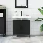 Mobile Lavabo Bagno Nero 60x30x60 cm in Legno Multistrato