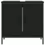 Mobile Lavabo Bagno Nero 60x30x60 cm in Legno Multistrato