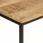 Tavolo Consolle 90x30x75cm Legno Massello Mango Grezzo e Ferro