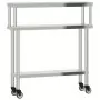 Tavolo Lavoro Cucina con Ripiano 110x30x120 cm Acciaio Inox