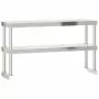 Tavolo Lavoro Cucina con Ripiano 110x55x150 cm Acciaio Inox