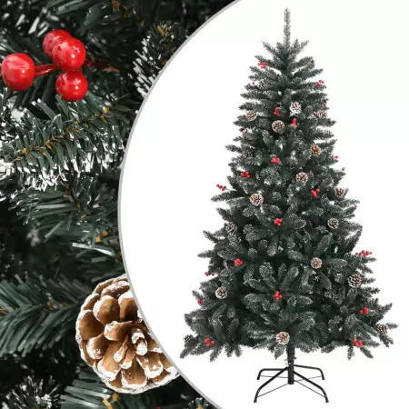 Albero di Natale Artificiale con Base Verde 150 cm PVC