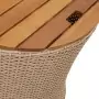 Tavolini da Giardino 2pz con Piano in Legno Beige in Polyrattan