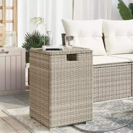 Tavolo Serbatoio Propano Grigio Chiaro 40x40x60 cm Polyrattan