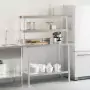 Tavolo Lavoro Cucina con Ripiano 110x55x150 cm Acciaio Inox