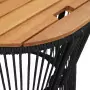 Tavolini da Giardino 2 pz con Piano in Legno Neri in Polyrattan