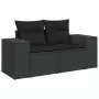 Set Divani da Giardino 5 pz con Cuscini in Polyrattan Nero