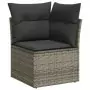 Set Divani da Giardino 11 pz con Cuscini in Polyrattan Grigio