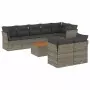 Set Divano da Giardino 9 pz con Cuscini Grigio in Polyrattan