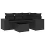 Set Divani da Giardino 5 pz con Cuscini in Polyrattan Nero