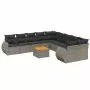 Set Divani da Giardino 11 pz con Cuscini in Polyrattan Grigio